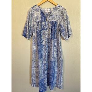 Go Softly patio dress - mumu - house dress Paisley SZ